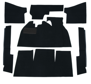 Teppichsatz Ribbed Loop schwarz Teppich für VW Käfer 1302 Fußraumteppich Teppich 7 Teilig Innenraumteppich